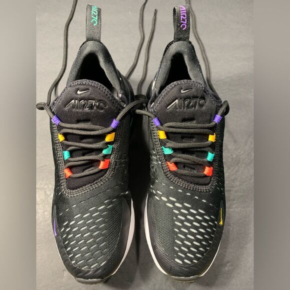 Nike Air Max 270 Womens Black Multi Color Sneakers Shoe Size 8 - Picture 5 of 9